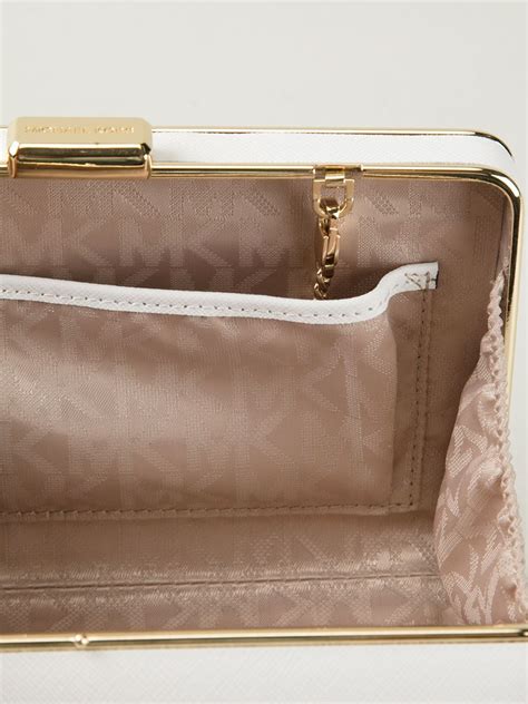 michael kors white patent leather clutch|Michael Kors evening clutch.